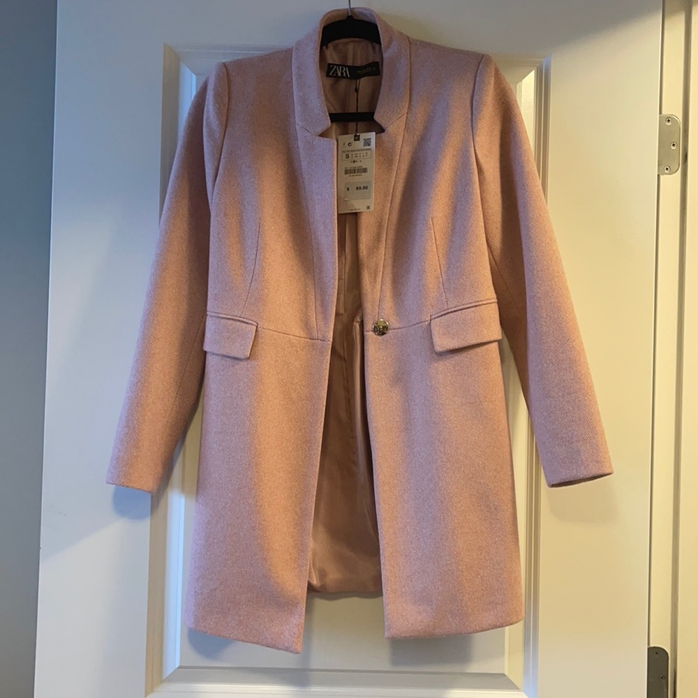 Pink Zara Blazer Coat